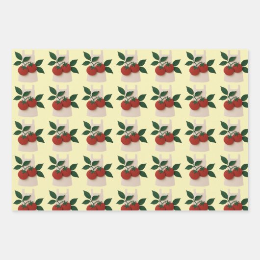 Foodie Lovers Wrapping Paper Flat Sheet Set van 3 (Voorkant)