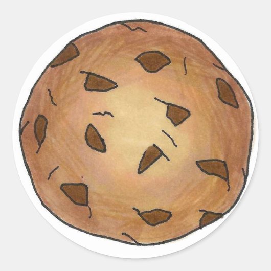 Foodie met gebarsten chocolade Chip Cookie Bakery Ronde Sticker (Voorkant)