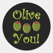 Foodie Olive Je Ronde Sticker (Voorkant)