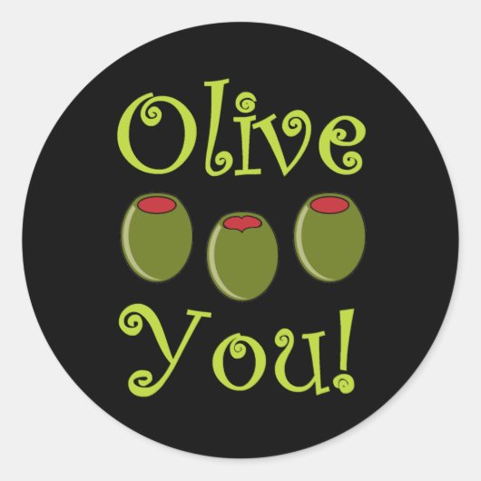 Foodie Olive Je Ronde Sticker (Voorkant)