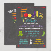 Foodie party Chalkboard-uitnodigingen Kaart (Voorkant / Achterkant)