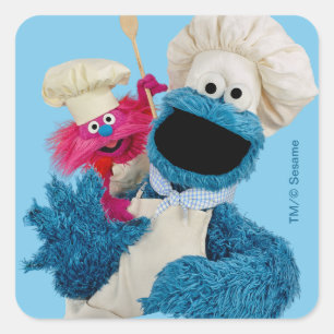 Foodie Truck Friends van Cookie Monster Vierkante Sticker