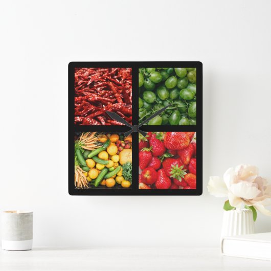 Foodie Wall 3 Vierkante Klok (Huis)