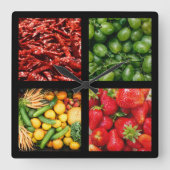 Foodie Wall 3 Vierkante Klok (Voorkant)