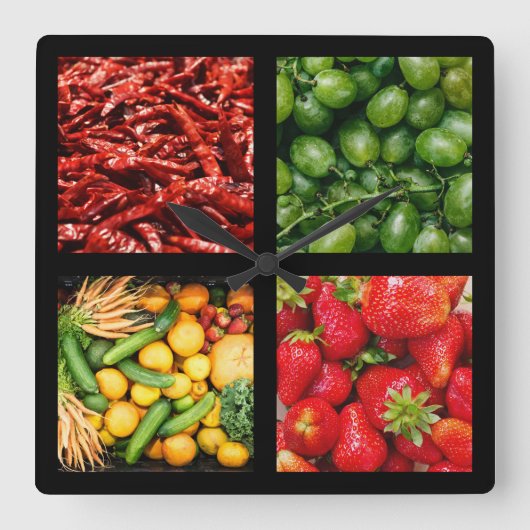 Foodie Wall 3 Vierkante Klok (Voorkant)