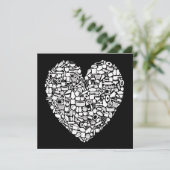 Foodies Modern Black & White Wedding Invitation Kaart (Staand voorkant)