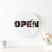 Foodies Open Sign Wall Clock Grote Klok (Huis)