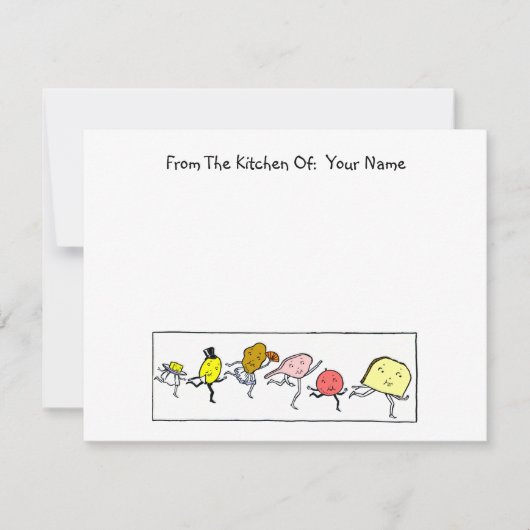  Foods Editable Kitchen Calling Card Notitiekaartje (Voorkant)
