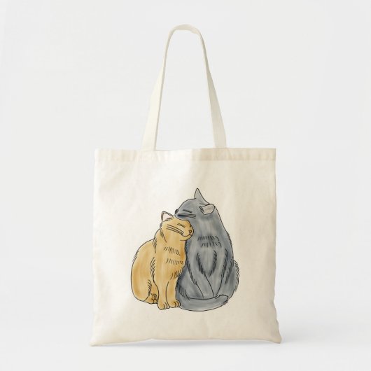 FooFooCat: Hugging Love Cats Tote Bag (Voorkant)