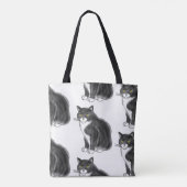 FooFooCat: Jumbo Fluffy Tuxedo Cat Tote Bag (Achterkant)