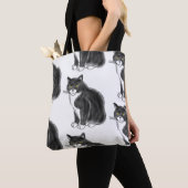 FooFooCat: Jumbo Fluffy Tuxedo Cat Tote Bag (Dichtbij)
