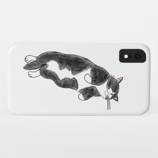 FooFooCat: Lazy Jumbo Tuxedo Cat Case-Mate iPhone Case (Achterkant (horizontaal))