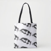 FooFooCat: Lazy Jumbo Tuxedo Cat Tote Bag (Voorkant)