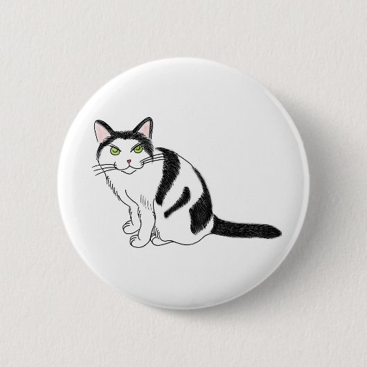 FooFooCat: Sassy Frisky Fluffy Kat Ronde Button 5,7 Cm (Voorkant)