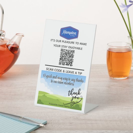 fooi hampton reclamebord met voetstuk (Insitu)