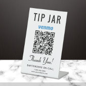 Fooienpot Venmo QR Code Reclamebord Met Voetstuk