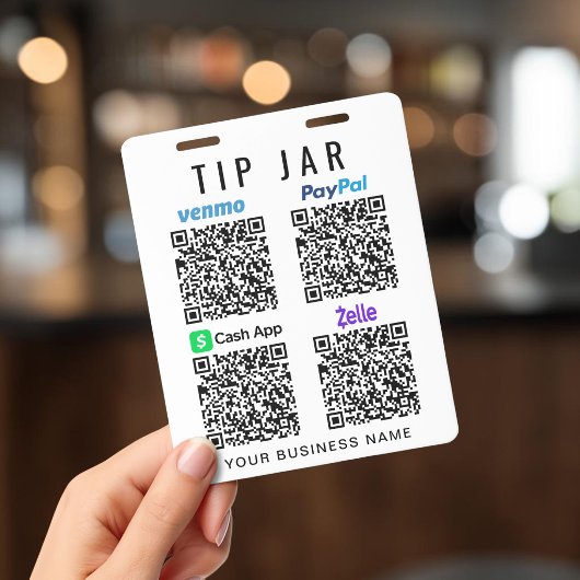 Fooienpotje Venmo PayPal CashApp Zelle QR Code Foo Badge