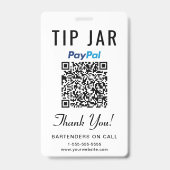 Fooienpotje Venmo PayPal QR Code Digitale Fooien Badge (Achterkant)