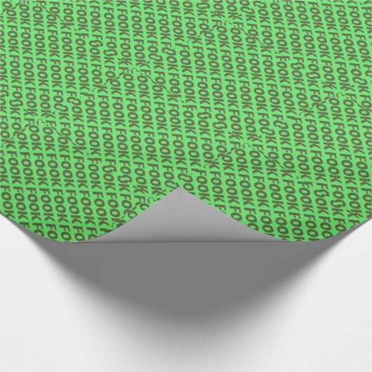 Fook groen glanzend inpakpapier (Hoek)