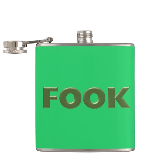 Fook groen omwikkelde kolf heupfles (Geopend)