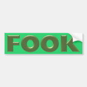 Fook groene groene bumpersticker (Voorkant)
