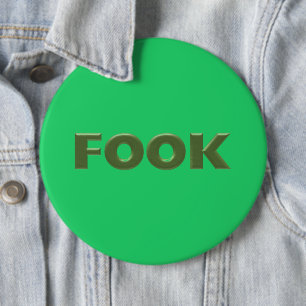 Fook groene kolossale knop ronde button 6,0 cm