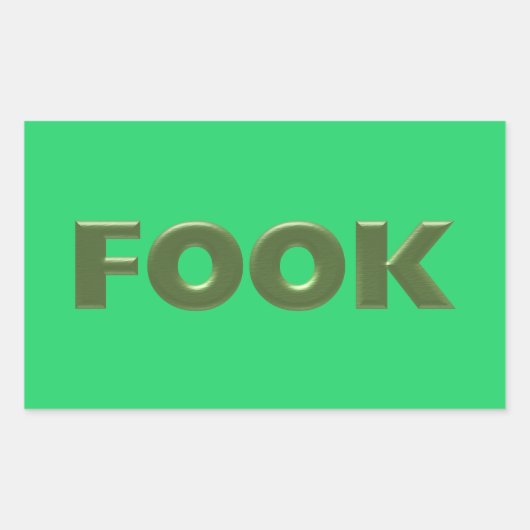 Fook groene rechthoek grote stickers (Voorkant)