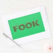 Fook groene rechthoek grote stickers (Envelop)
