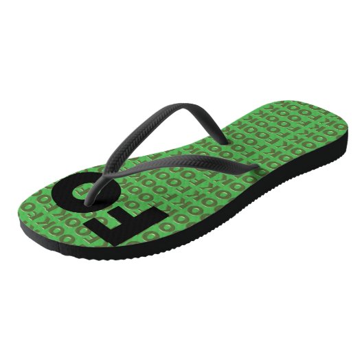 Fook groene teenslippers (Schuin)