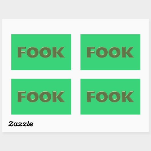 Fook grote groene rechthoekige stickers 4 (Vel)