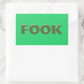 Fook grote groene rechthoekige stickers 4 (Tas)