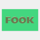Fook grote groene rechthoekige stickers 4 (Voorkant)