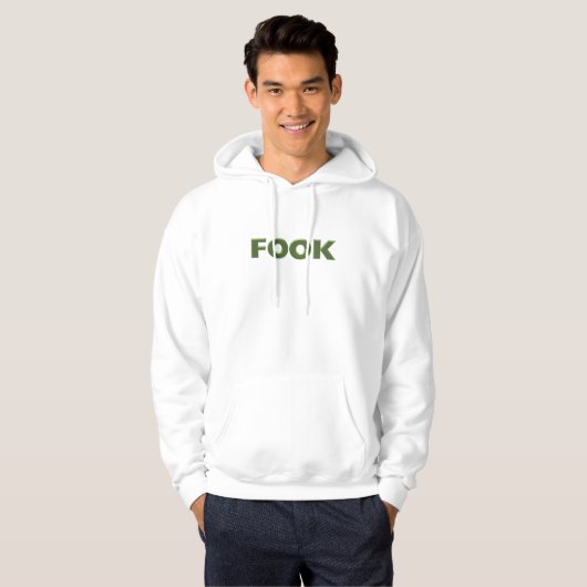 Fook mannen witte hooded sweatshirt (Voorkant volledig)