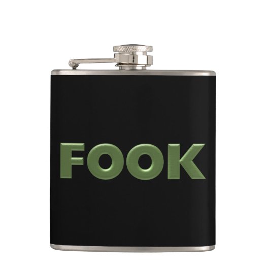 Fook zwart omwikkelde kolf heupfles (Voorkant)