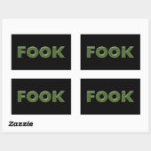 Fook zwarte rechthoek grote stickers (Vel)