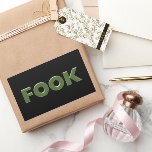 Fook zwarte rechthoek grote stickers (Geschenken)