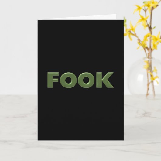 Fook zwarte wenskaart kaart (Gele Bloem)