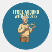 Fool Around With Models Train Hobby Funny Locomoti Ronde Sticker (Voorkant)