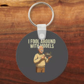 Fool Around With Models Train Hobby Funny Locomoti Sleutelhanger (Voorkant)