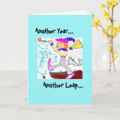 Fool Birthday Kaart-Aqua Kaart (Gele Bloem)