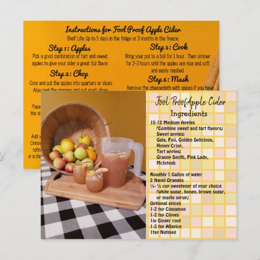 Fool Proof Apple Cider Recept Kaart (Voorkant / Achterkant)