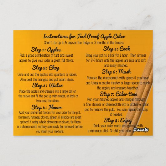 Fool Proof Apple Cider Recept Kaart (Achterkant)