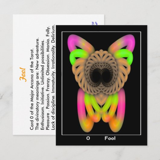 Fool Tarot-Kaart Advieskaart (Voorkant / Achterkant)
