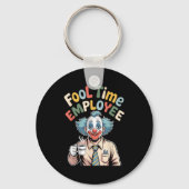 Fool Time Employee Funny Clown Office Humor Work J Sleutelhanger (Voorkant)