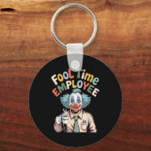 Fool Time Employee Funny Clown Office Humor Work J Sleutelhanger (Voorkant)