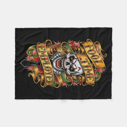 Fool Time Employee Funny Office Humor  Fleece Deken (Voorkant (Horizontaal))