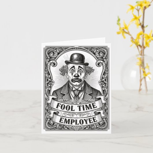 Fool Time Employee Funny Office Humor Kaart (Gele Bloem)