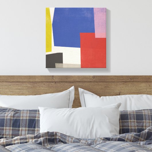 Foolscap - Moderne kleurenblokken Canvas Afdruk (Insitu (Slaapkamer))