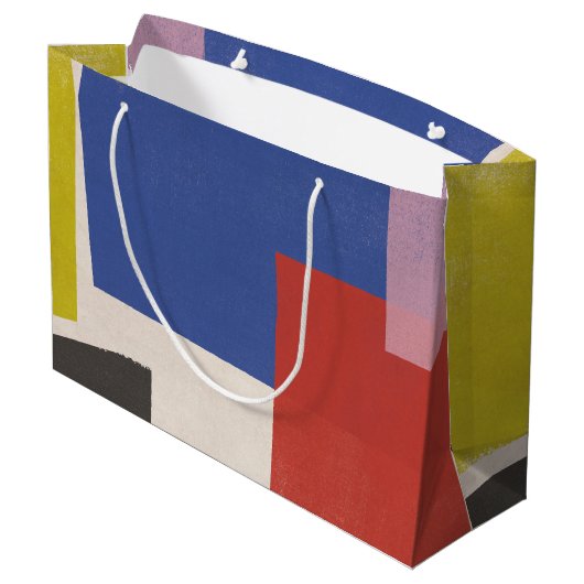 Foolscap - Moderne kleurenblokken Groot Cadeauzakje (Achterkant Gekanteld)