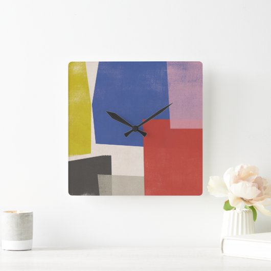 Foolscap - Moderne kleurenblokken Vierkante Klok (Huis)